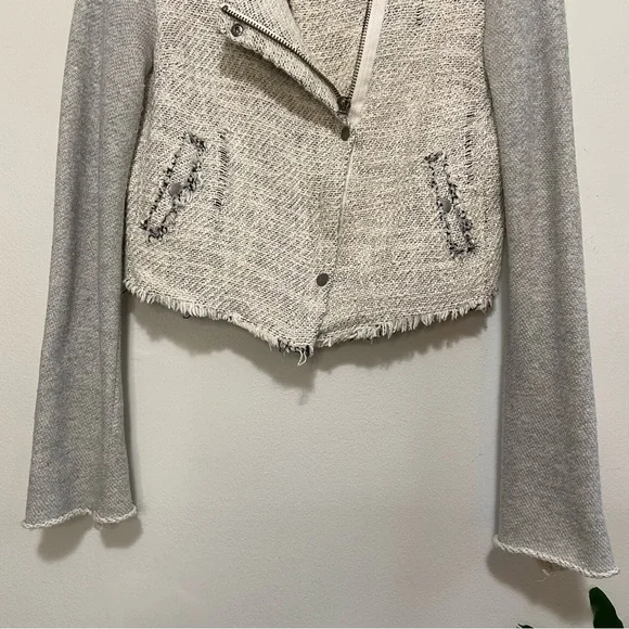 We the Free Free People Tweed Asymmetric Moto Bomber Jacket - Picture 3 of 8